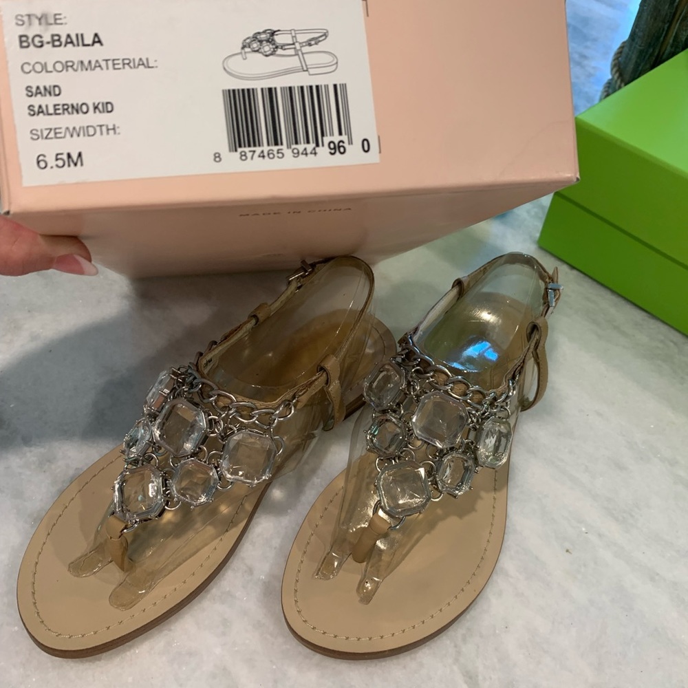 BCBG San Salermo Jeweled Flat Sandals